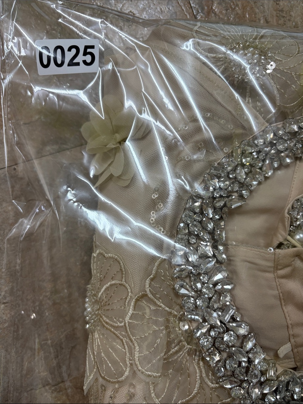 Rich Radi QS Embellished Halter Mini in Champagne - Picture 15 of 15